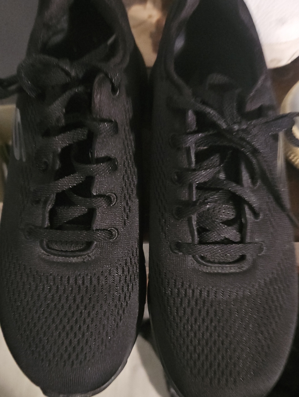 Skechers Women's Black Knit Lace-Up Sneakers